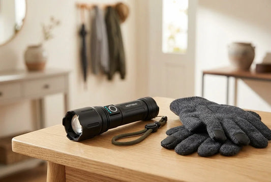 手袋で懐中電灯が操作しにくい？冬の散歩・屋外作業前の確認ポイント