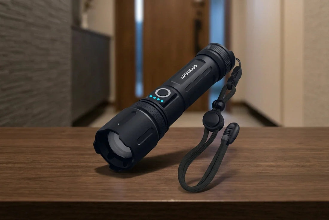 犬の夜散歩用ライトの購入前確認：Aestiquo M26の本体形状・スイッチ・ストラップ