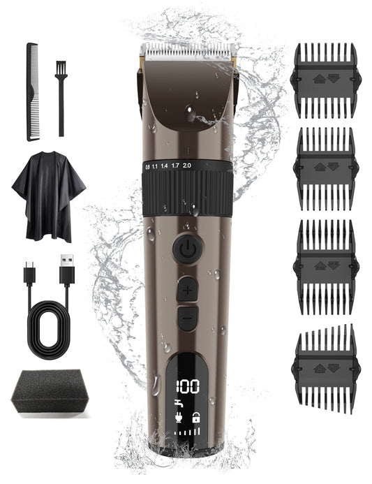 「新登場・6段階スピード調節」電動バリカン ヘアーカッター バリカン メンズ IPX7防水 安全ロック TYPE-C充電式 リミットコーム8個付き 散髪用 子供用 家庭用 業務用 led電量表示 水洗い可 メンズ/子供/家庭/業務用ばりかん プロ仕様