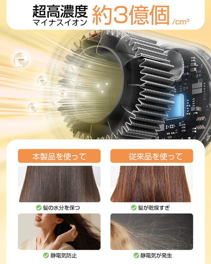 【3億マイナスイオン】ヘアドライヤー 大風量 高速速乾 ドライヤー 1300W 速乾 静電気抑制 NTC温度制御システム 過熱防止 4段階温度調節&2段階風量 【温冷リズム】 PSE 集風ノズル/収納ホルダー付き コンパクト 髪質改善 ヘアケア 美髪 時短 ギフト