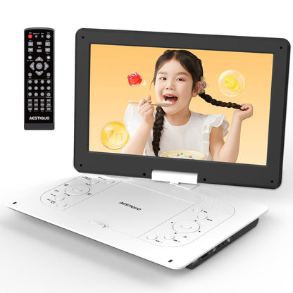 【2024年新機種】AESTIQUO ポータブルDVDプレーヤー 17.9型 dvdプレーヤー 14.1インチ超大画面【リモコン＆リモコン用電池付】CPRM対応 6時間連続再生 cdプレーヤー TV同期 レジューム機能 リージョンフリー 270°回転 5000mAh充電式バッテリー 折り畳み式 USB/SDカード対応 操作簡単 語学学習 持ち運び 旅行/車内/病院