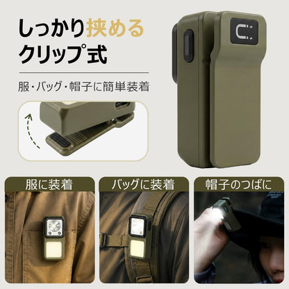 ランニングライト クリップ式｜700ルーメン・手かざしセンサー・IPX7防水・USB-C充電【Aestiquo】