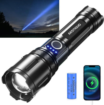 AESTIQUO プロ用ズームライト M26 | 5000mAh長续航・耐衝撃2M・Type-C充電（防災/作業に最適）