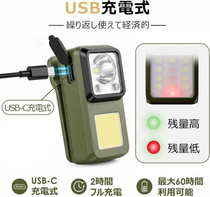 ランニングライト クリップ式｜700ルーメン・手かざしセンサー・IPX7防水・USB-C充電【Aestiquo】