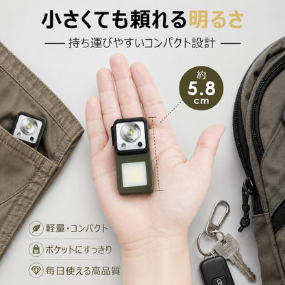 ランニングライト クリップ式｜700ルーメン・手かざしセンサー・IPX7防水・USB-C充電【Aestiquo】