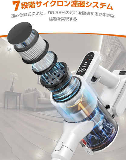 Aestiquo コードレス掃除機｜55kPa超強力｜2025新モデル｜充電スタンド付｜PSE認証