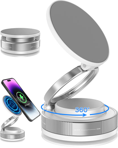 スマホホルダー 車 マグネット【 24×N55磁石★360°回転】車載ホルダー MagSafeホルダー 高級合金 片手操作 1秒着脱 車 スマホスタンド 車載スマホホルダー 携帯ホルダー 回転 折りたたみ式 iPhone/Android全機種と全車種対応